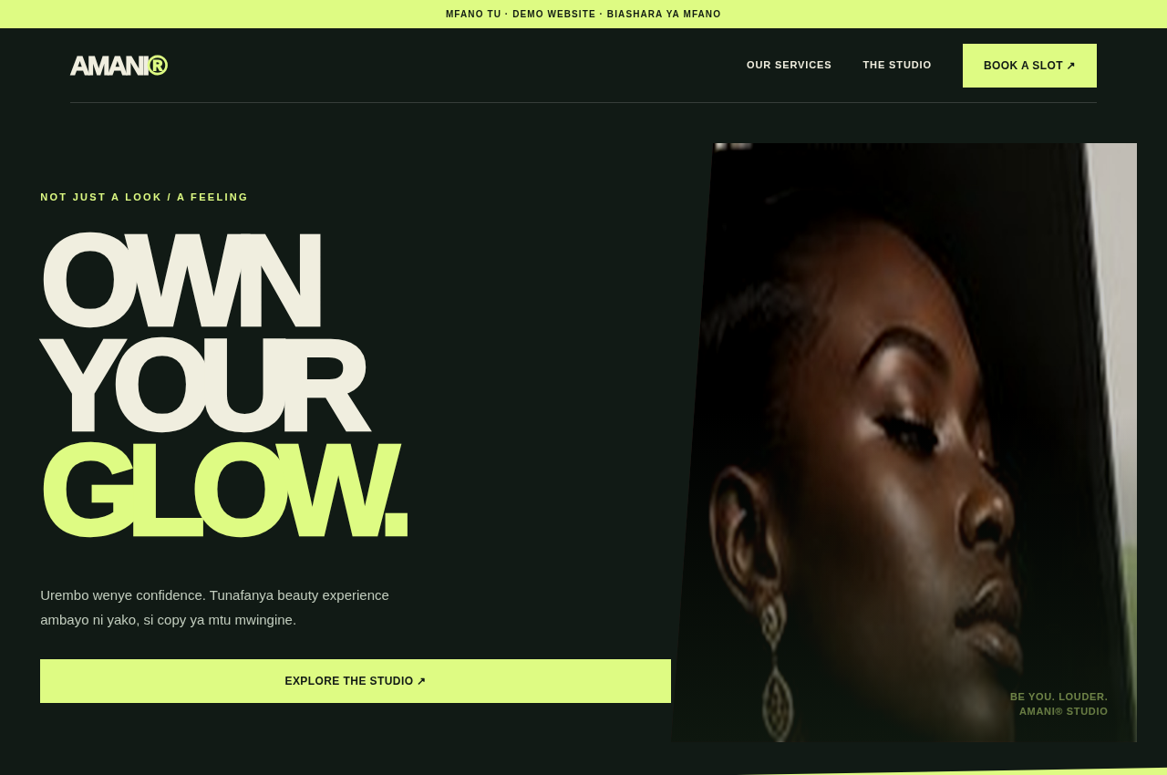 Complete expressive beauty website, Design B