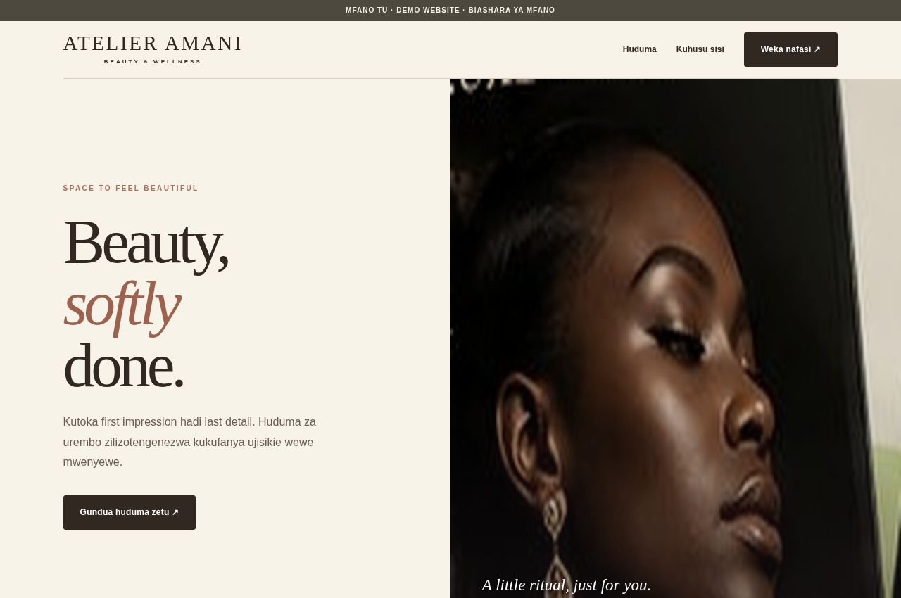Complete editorial salon website, Design A